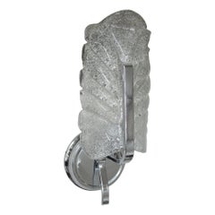 5 Sconces in Murano and Chrome, Style: Art Deco, 1940, Italian