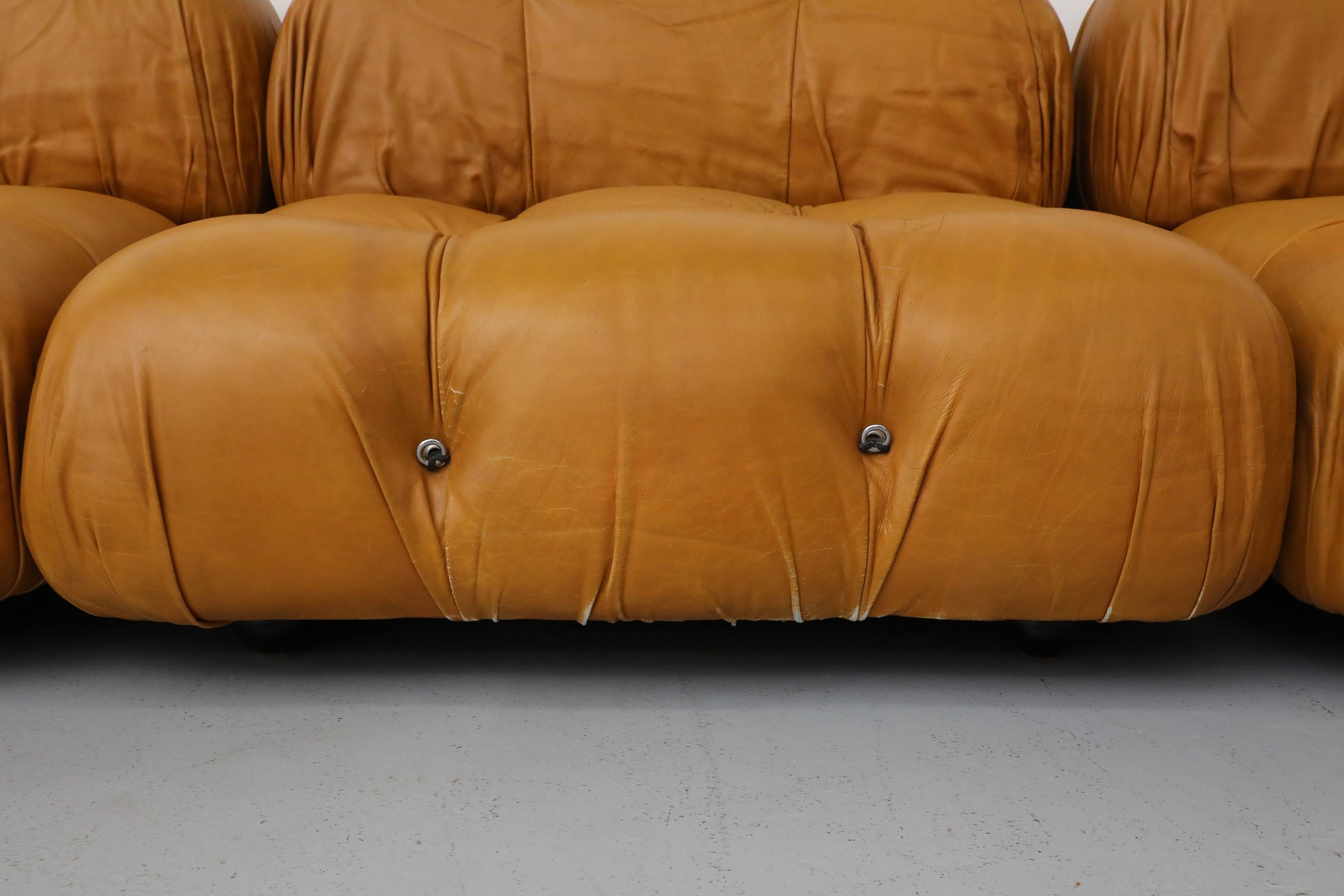 Canapé 5 sections 'Camaleonda' par Mario Bellini pour B&B Italia en cuir caramel en vente 5