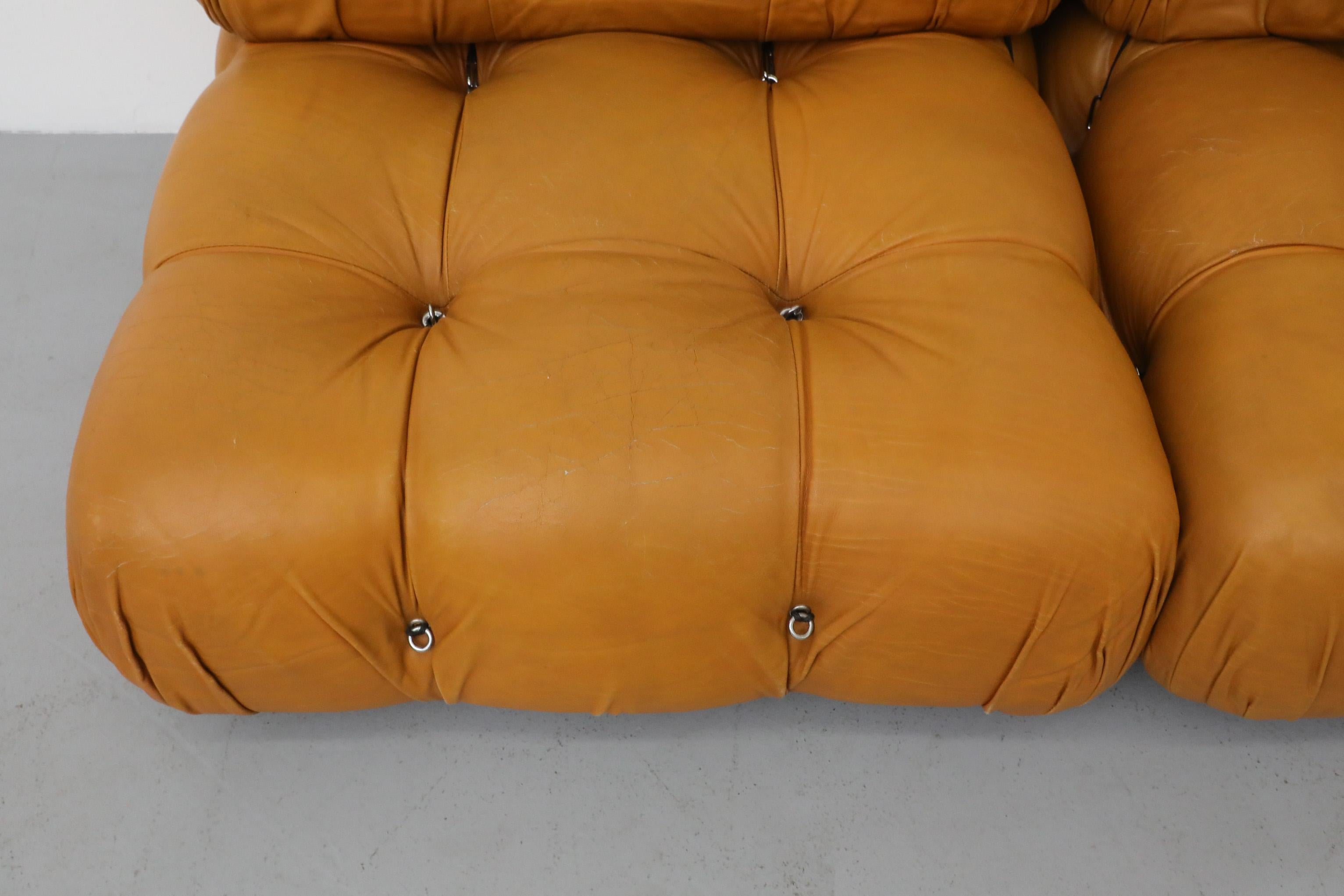 Canapé 5 sections 'Camaleonda' par Mario Bellini pour B&B Italia en cuir caramel en vente 6