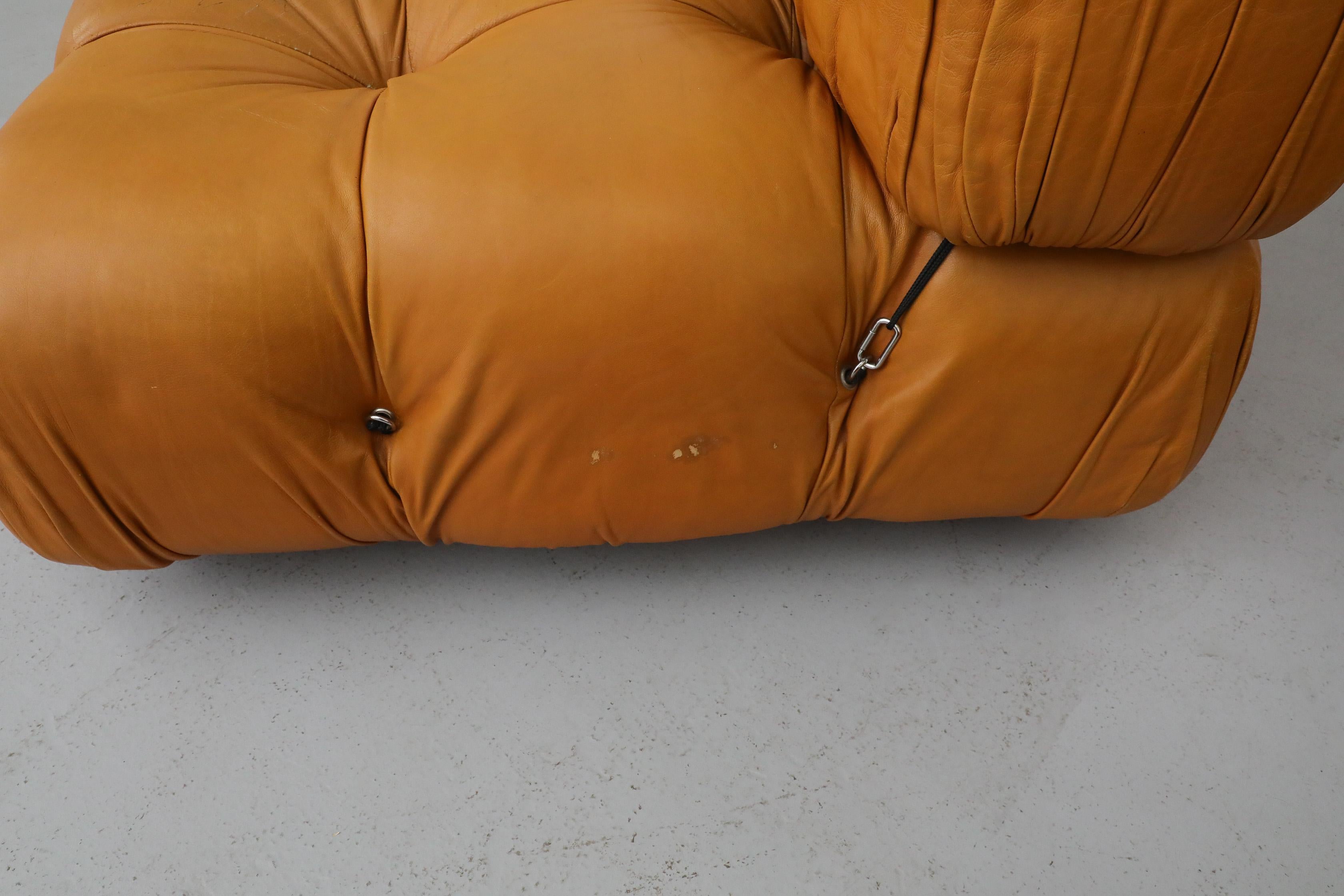 Canapé 5 sections 'Camaleonda' par Mario Bellini pour B&B Italia en cuir caramel en vente 9