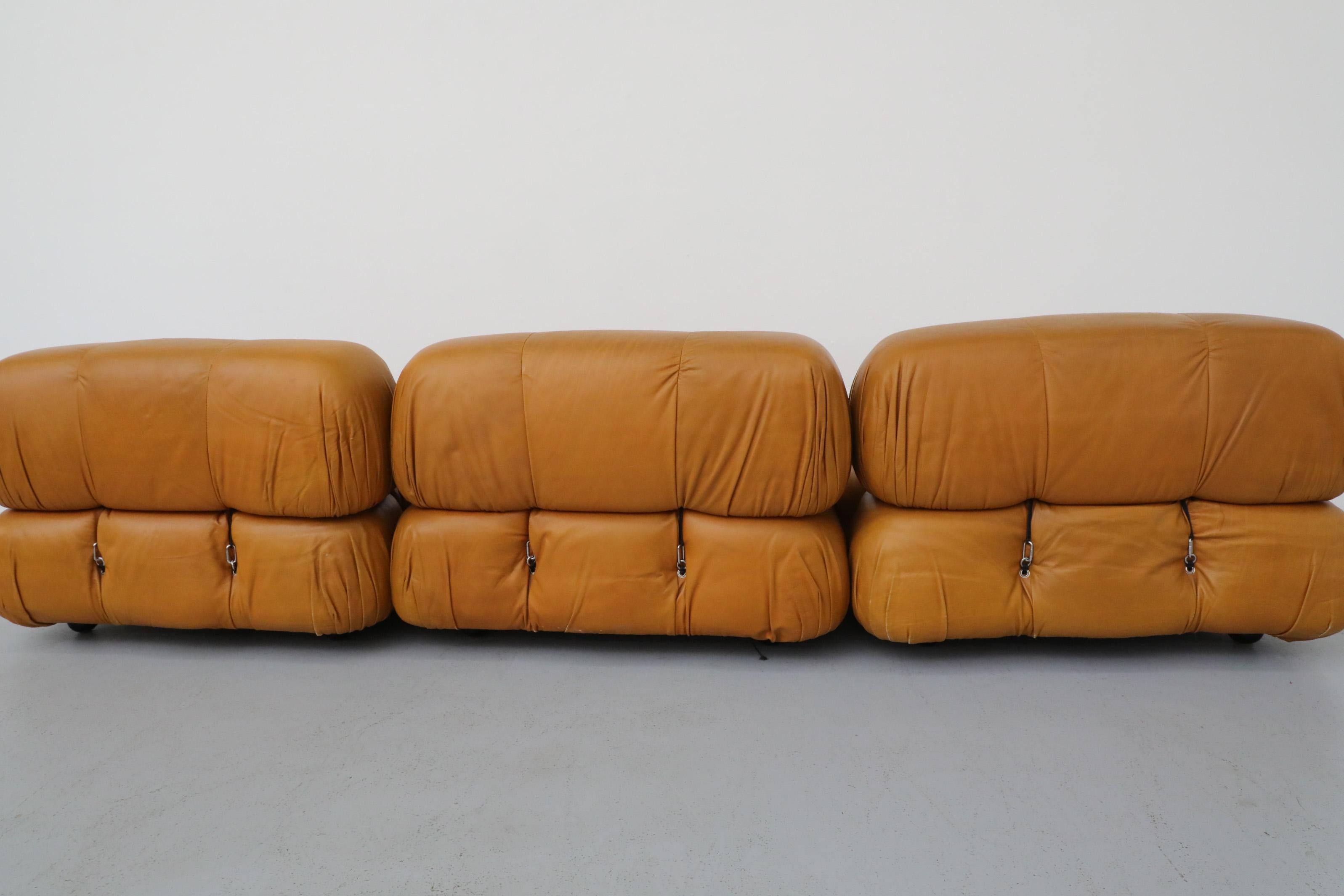 Canapé 5 sections 'Camaleonda' par Mario Bellini pour B&B Italia en cuir caramel en vente 10
