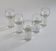 5 Copas de vino de cristal toscano de mediados de siglo diseñadas por Sergio Asti, Italia, c.1970