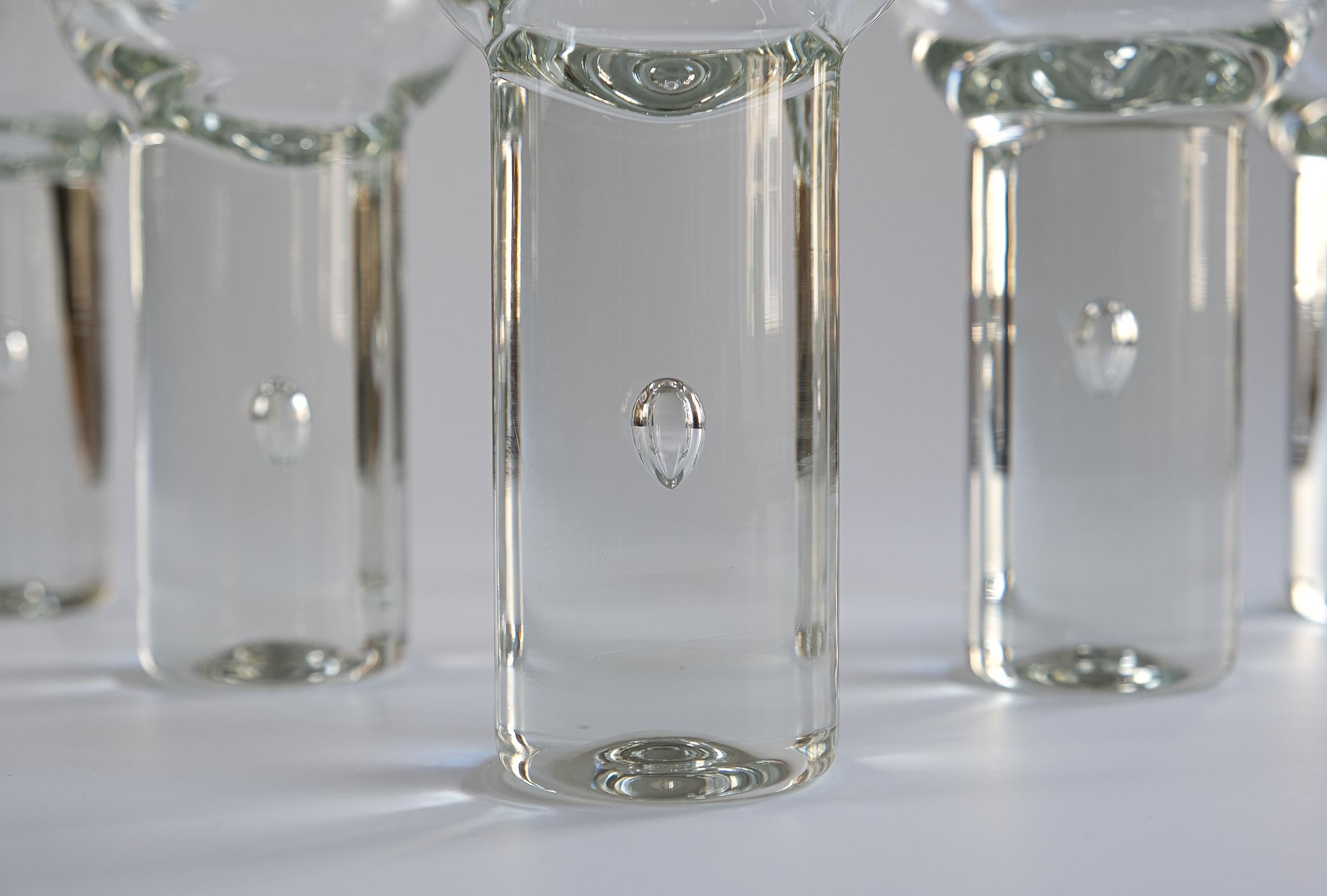 5 verres à vin en cristal toscan du milieu du siècle dessinés par Sergio Asti, Italie, C.C. Bon état - En vente à London, GB