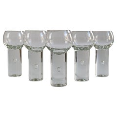 5 verres à vin en cristal toscan du milieu du siècle dessinés par Sergio Asti, Italie, C.C.