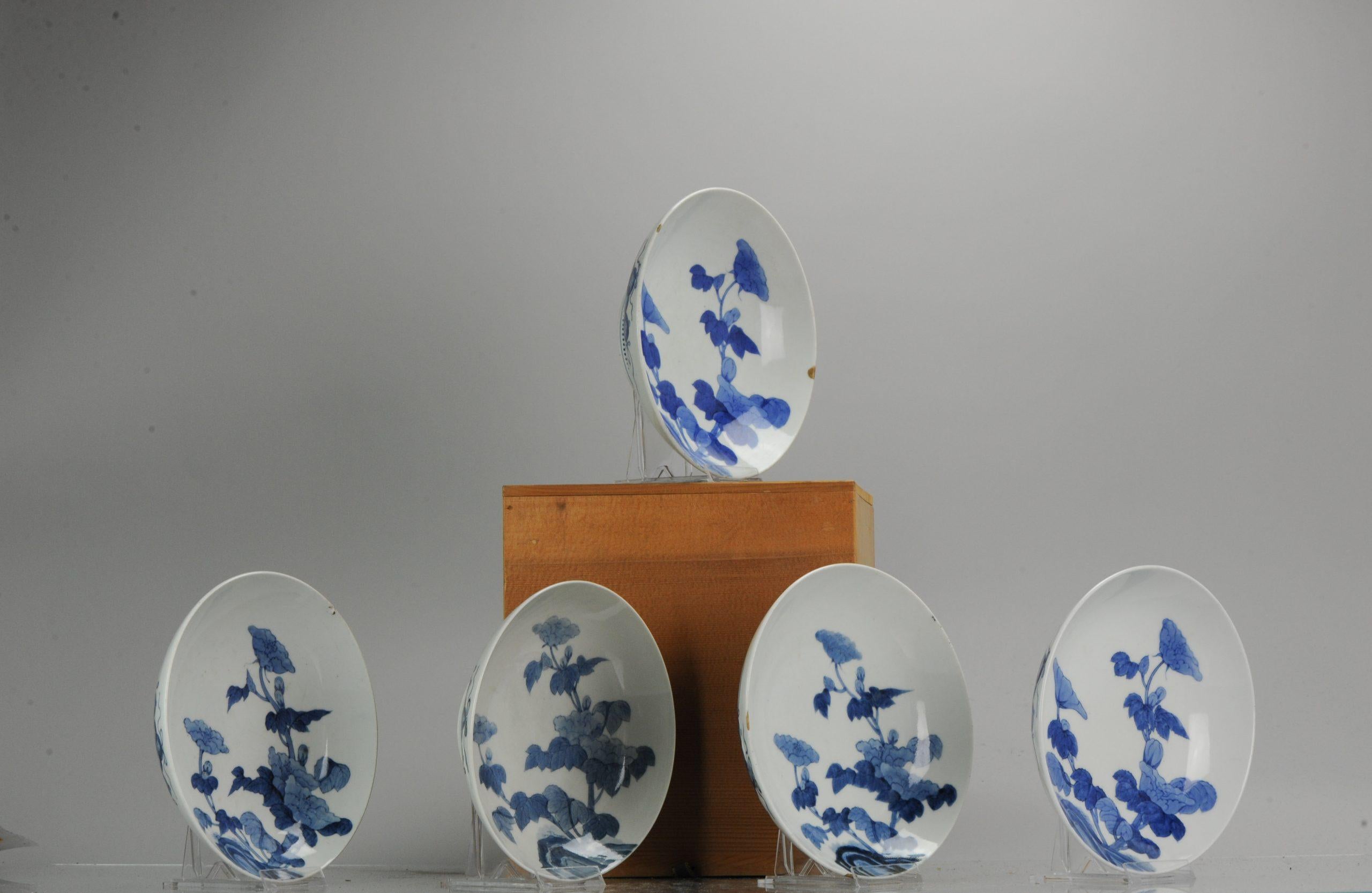 #5 Set Antique 18th-19th Century Japanese Arita Nabeshima Blue White Dishes For Sale 12