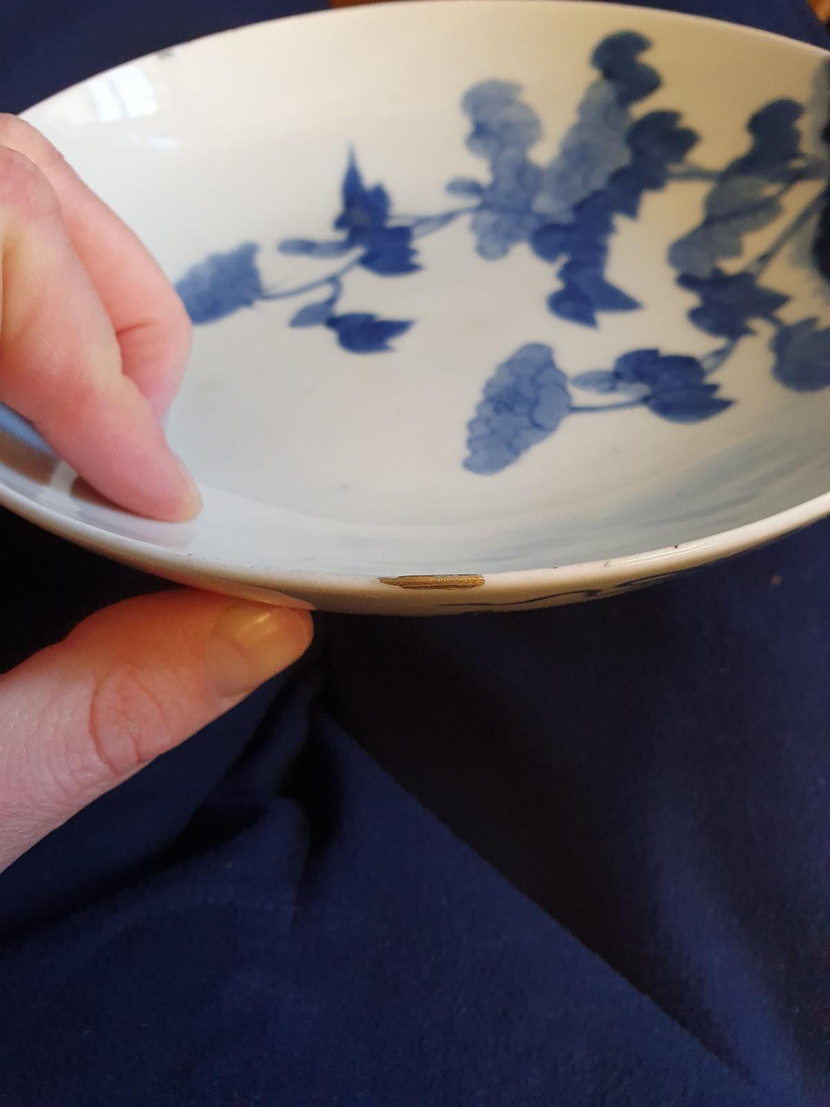 Edo #5 Set Antique 18th-19th Century Japanese Arita Nabeshima Blue White Dishes For Sale