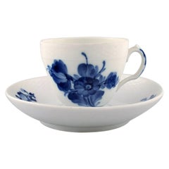 5 Set of Royal Copenhagen Blue Flower, Coffee Cup and Saucer