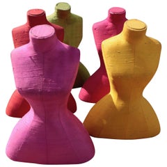 5 Set Tulip Colored Curvaceous Soft Lustrous French Silk Forms Jewelry Displays