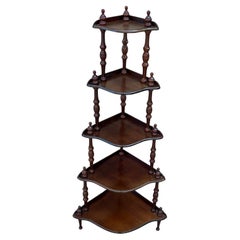 5 Shelves Italian Corner Cabinet, 1980s