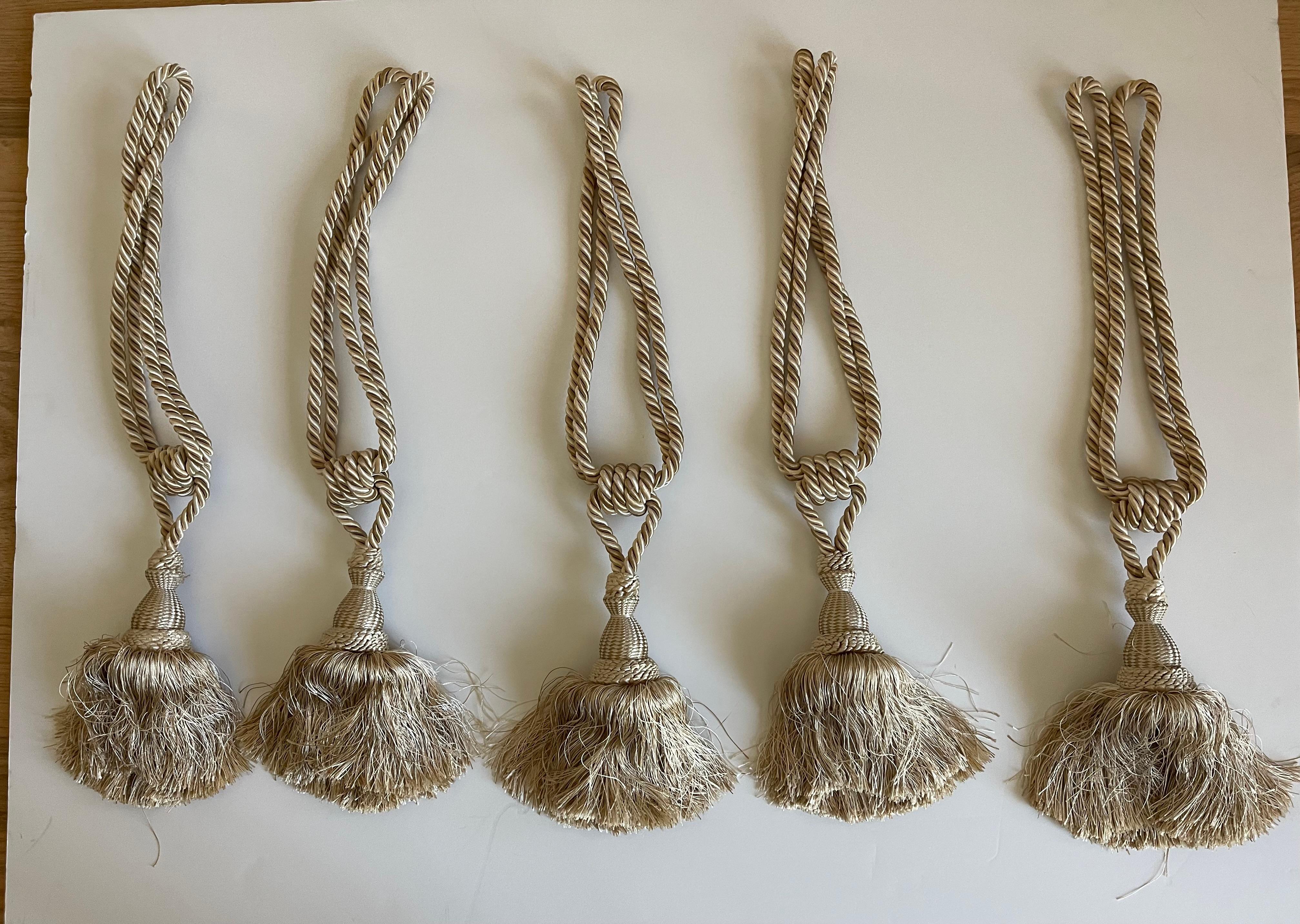 Baroque Revival 5 Silk Tieback and Tassels For Sale