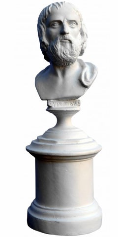 5 SMALL PLASTER BUST Philosophers, Poets and Oratories 20th Century
