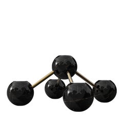 5-Sphere Bramante Black Portoro Marble Candelabra By ADL Atelier Design Lab