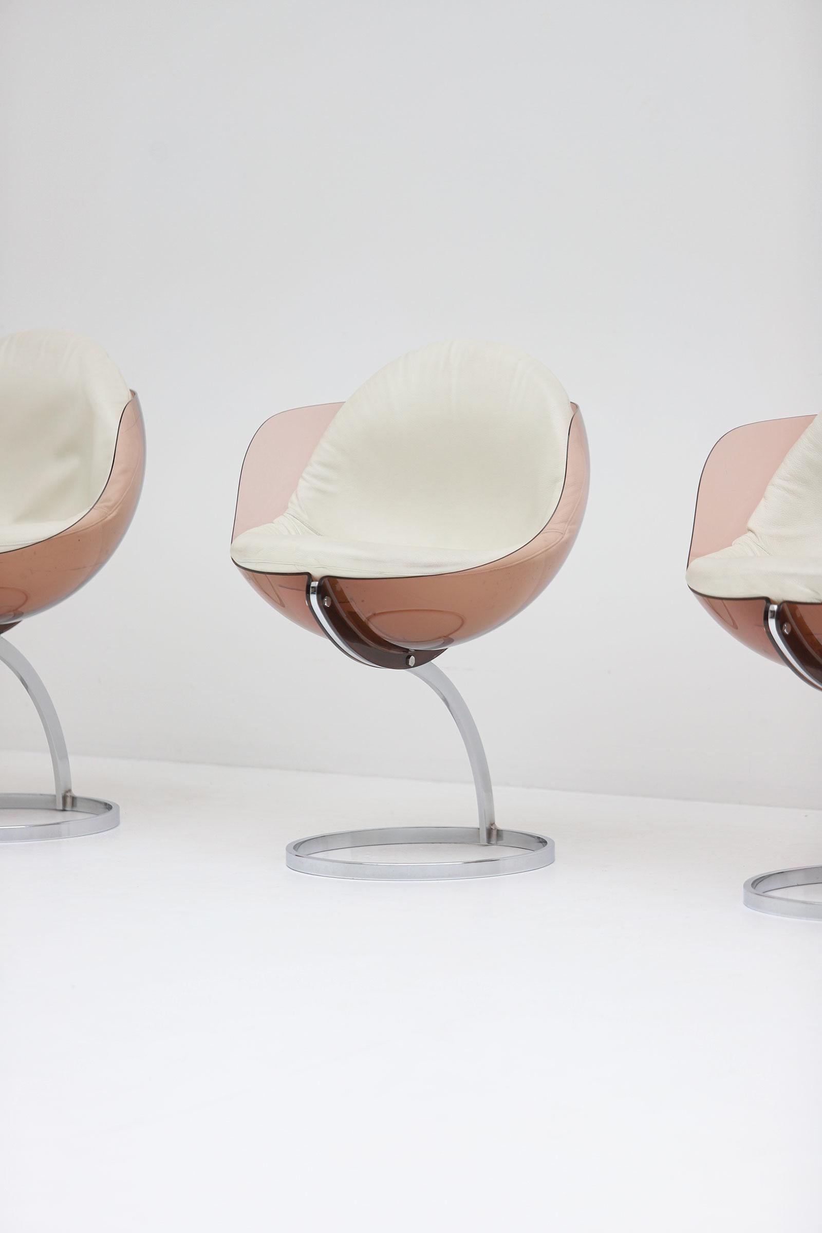 French Set of 5 Sphere Chairs Designed by Boris Tabacoff, 1971