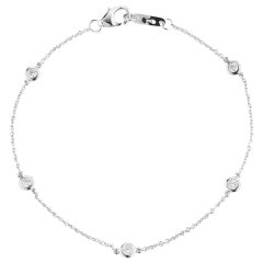0,25 Karat 5 Stations Armband Diamant pro Yard 14 Karat Weißgold