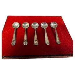 (5) Sterling Silver Mini Souvenir Salt Spoons 3.34g each