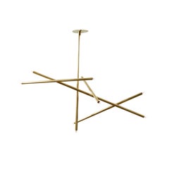5-Stick Vertical Chandelier in Brass by Cam Crockford