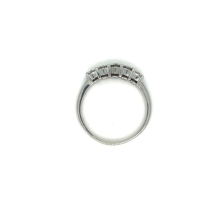 5 Stone Diamond Band Ring 18K White Gold For Sale at 1stDibs