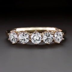 5 stone diamond band ring