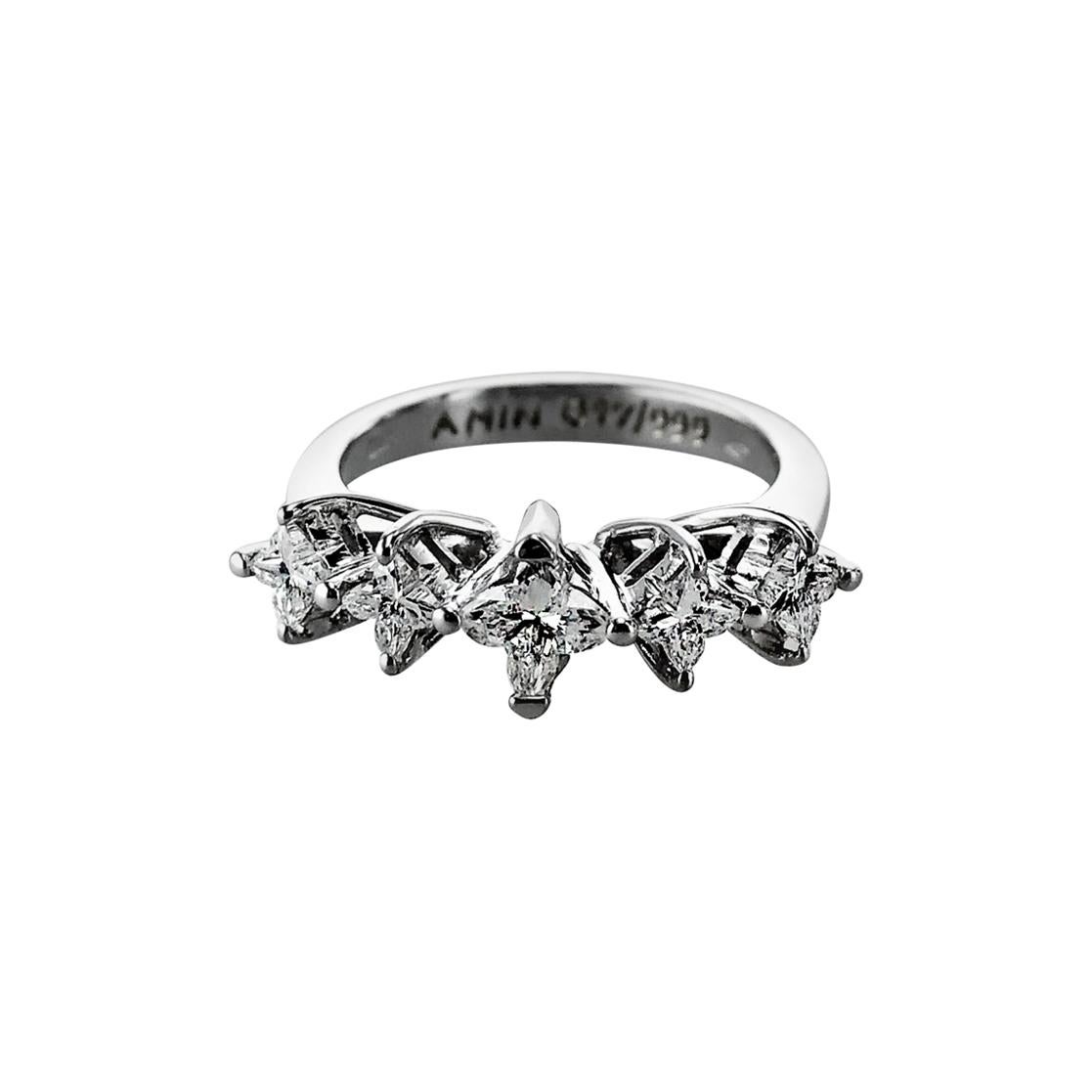 5 Stone 1.25 Carat Diamond in 18Kt White Gold Cocktail Ring
