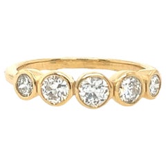 5-Stone Diamond Ring Set With 0.70ct H/SI1 Round Brilliant Diamonds In 18ct Gold