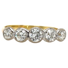 5 Stone Diamond Ring Set With 0.75ct Diamonds in 18ct Yellow & White Gold