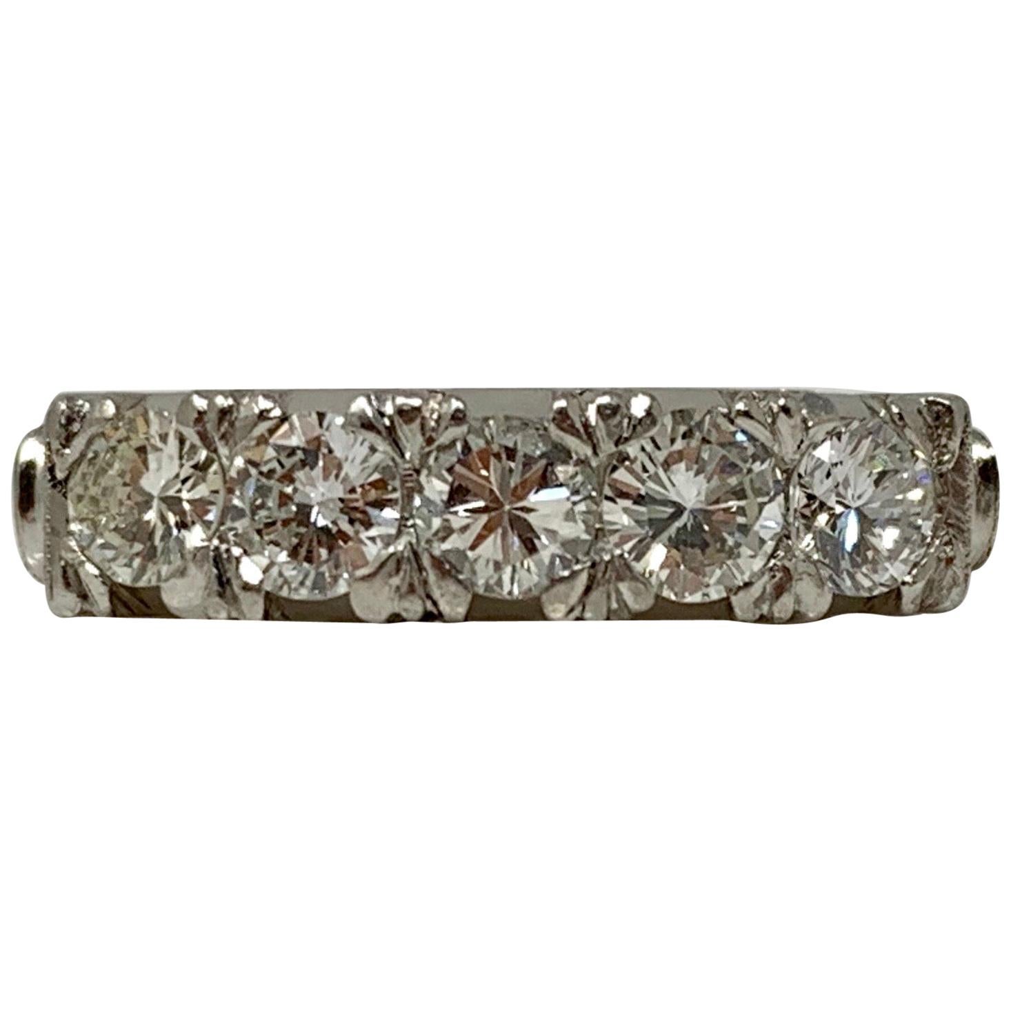 5-Stone Diamond Wedding Ring in Platinum