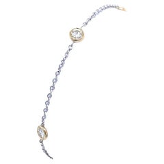 5-Stone Natural Diamond Bracelet 0.60ct in 18ct Yellow & White Gold