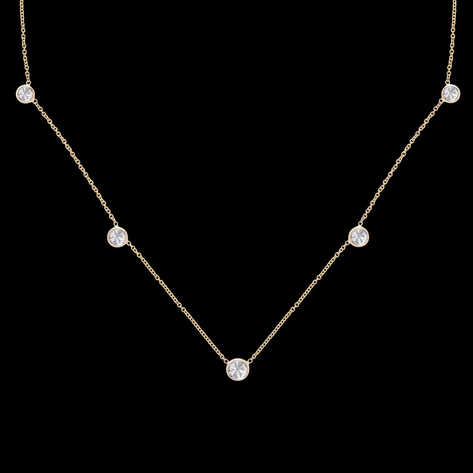 necklace with 5 diamonds