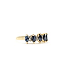 5-stone Sapphire & Diamond Ring in 14k