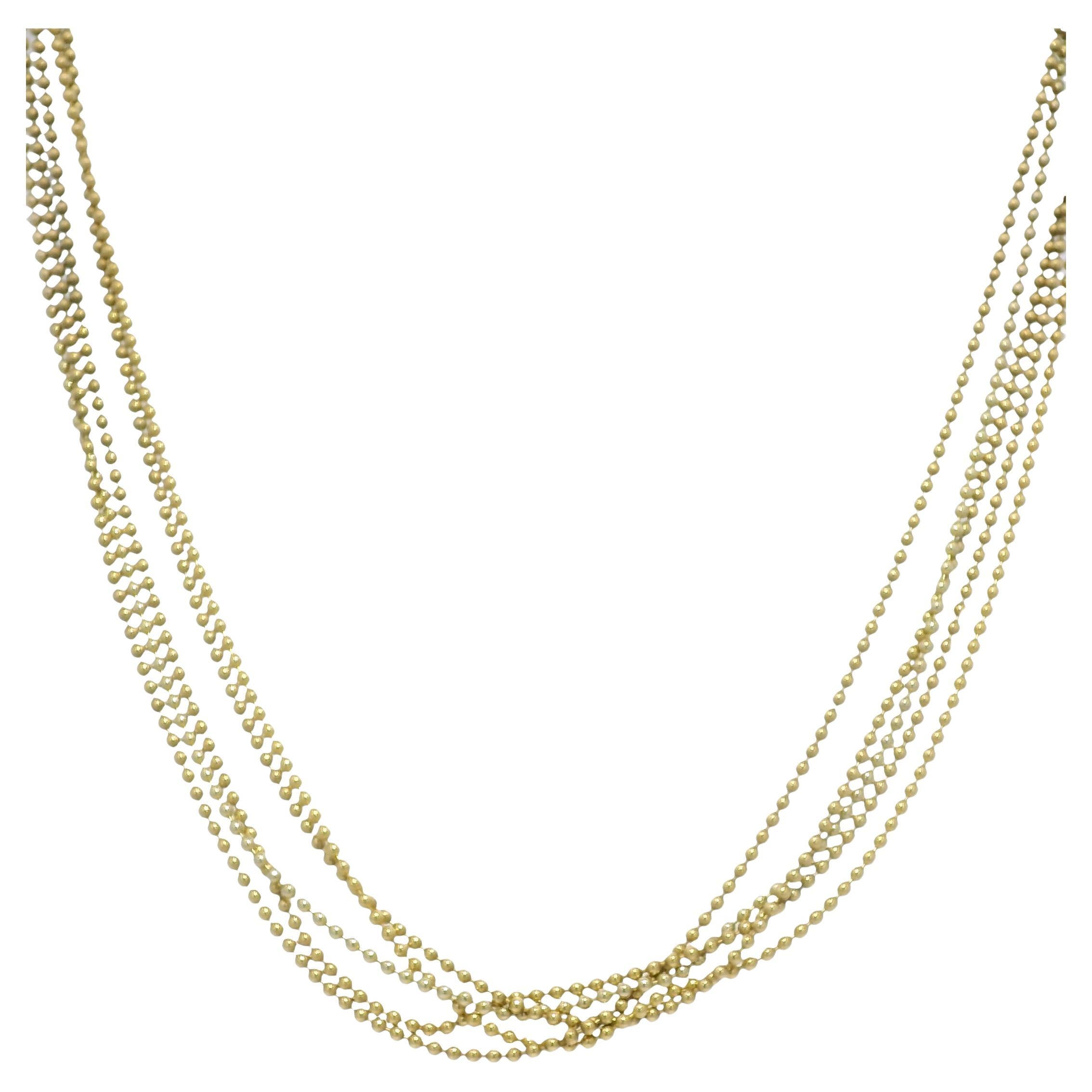 Collana a 5 fili con catena a sfere/perline da 14 carati In magazzino