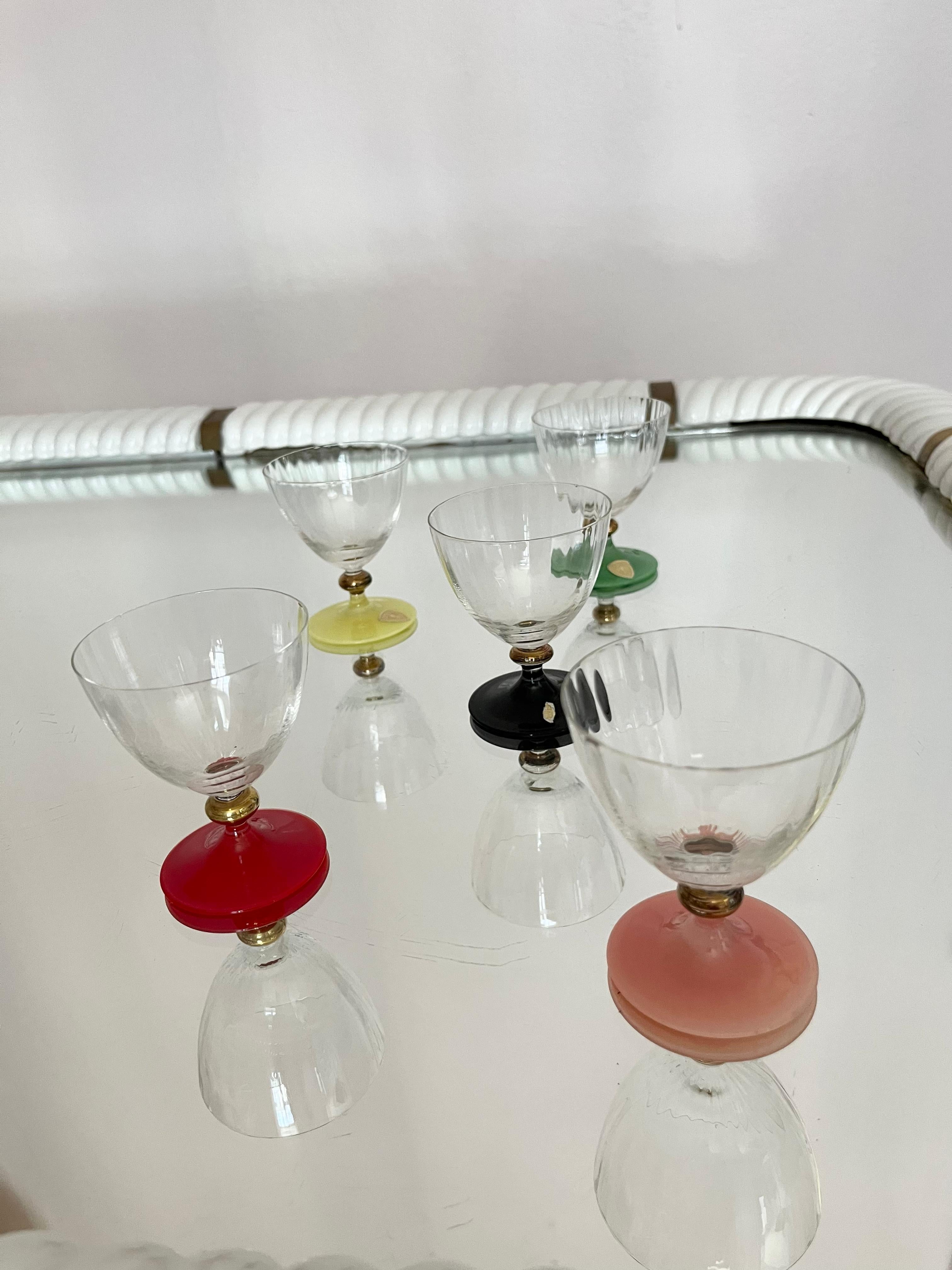 Milieu du XXe siècle 5 verres à boire suédois en cristal du milieu du siècle dernier en vente