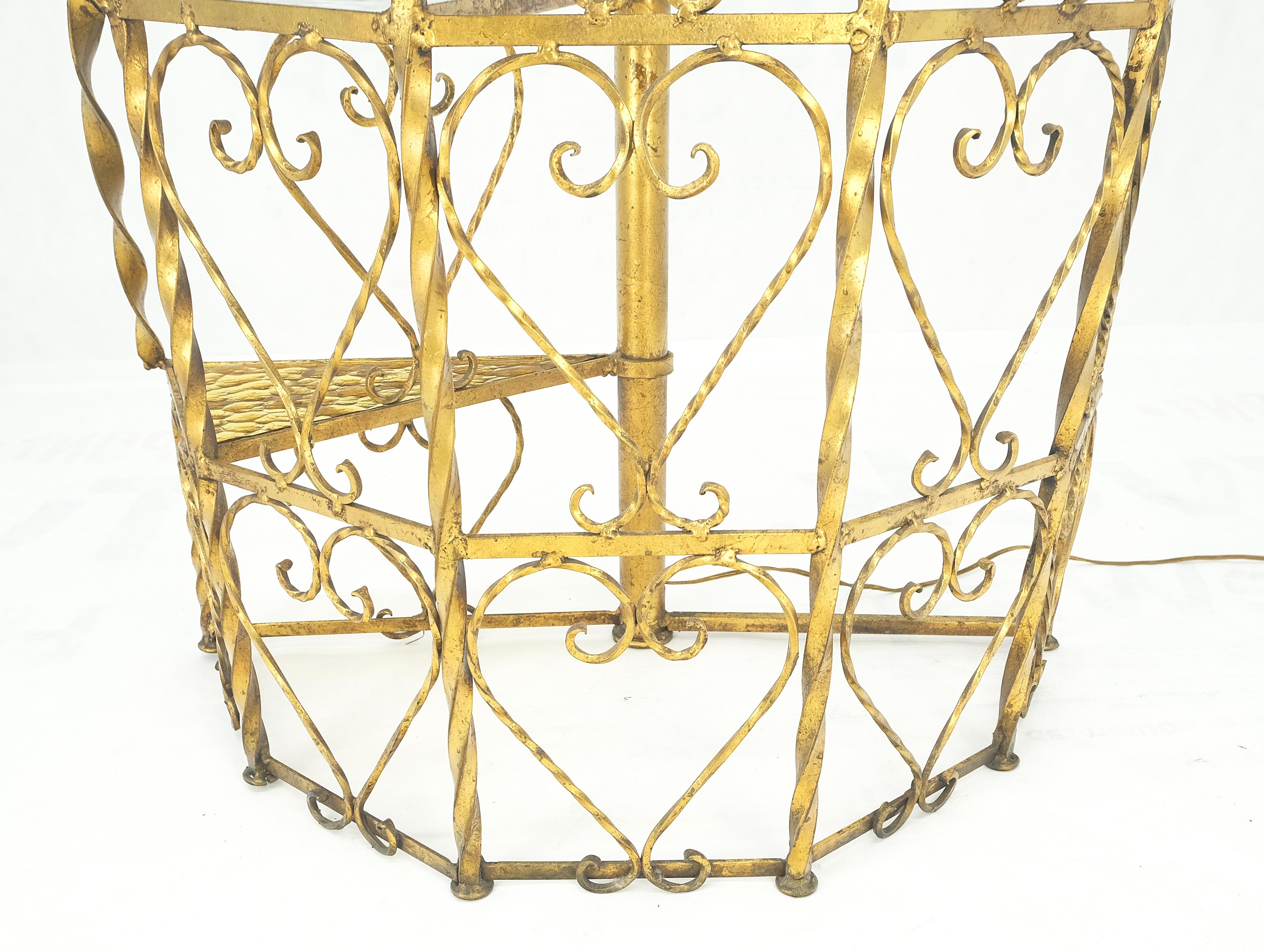 5 tier Gold vergoldet Spiral Plant Stand Floor Lamp Lantern Shade Dekorative MINT! im Angebot 4