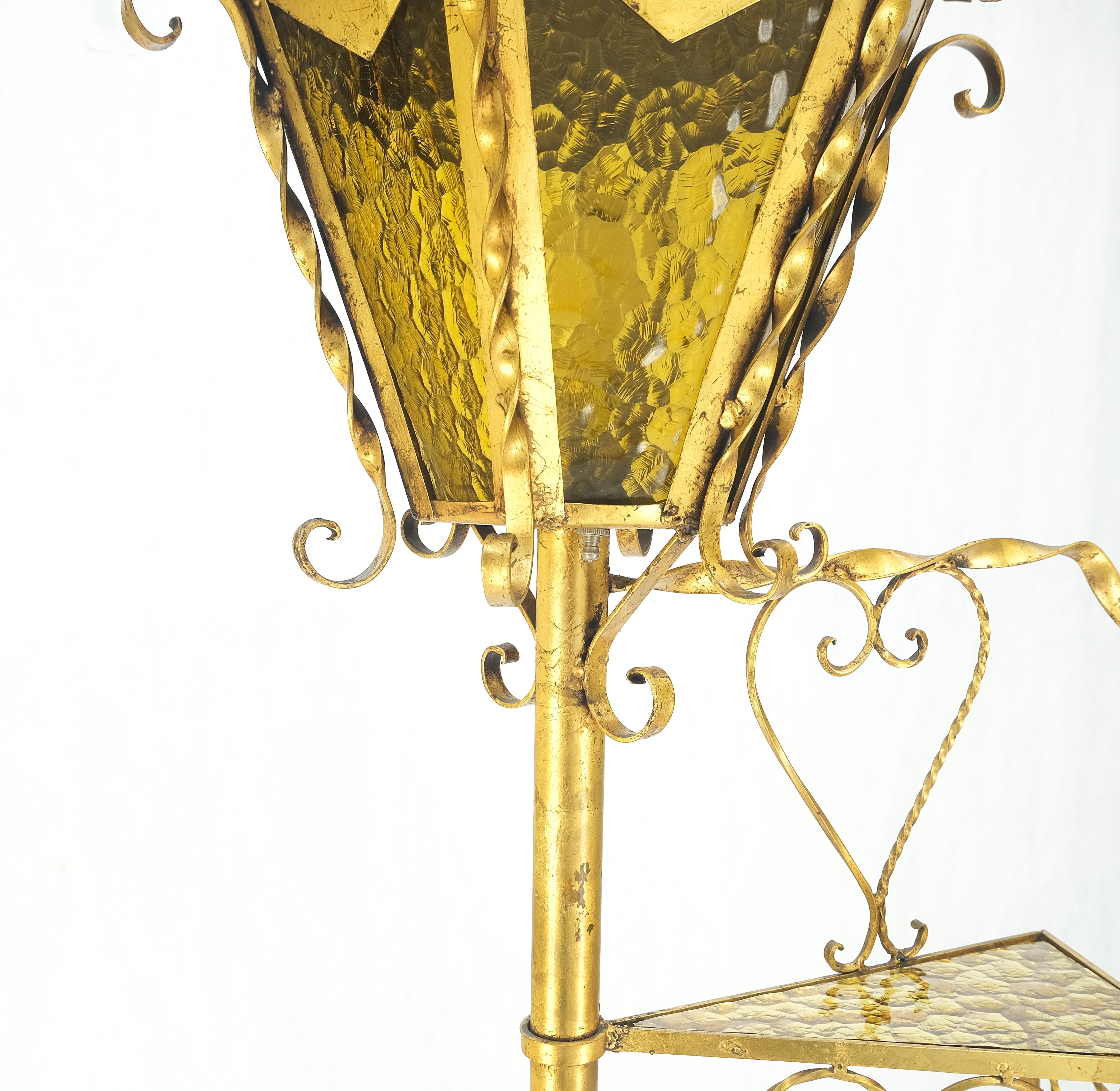 5 tier Gold vergoldet Spiral Plant Stand Floor Lamp Lantern Shade Dekorative MINT! (Italienisch) im Angebot