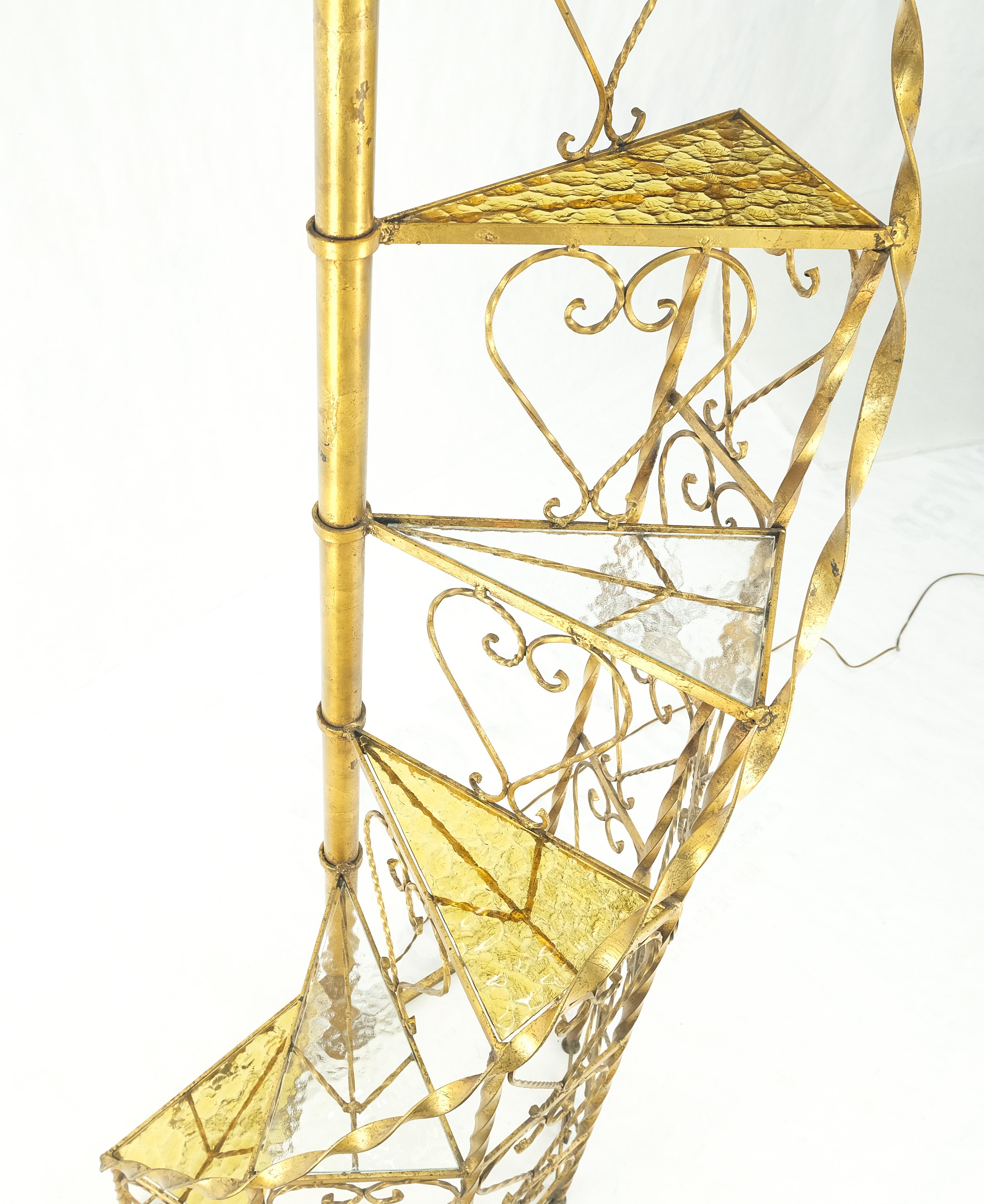 5 tier Gold vergoldet Spiral Plant Stand Floor Lamp Lantern Shade Dekorative MINT! im Angebot 3