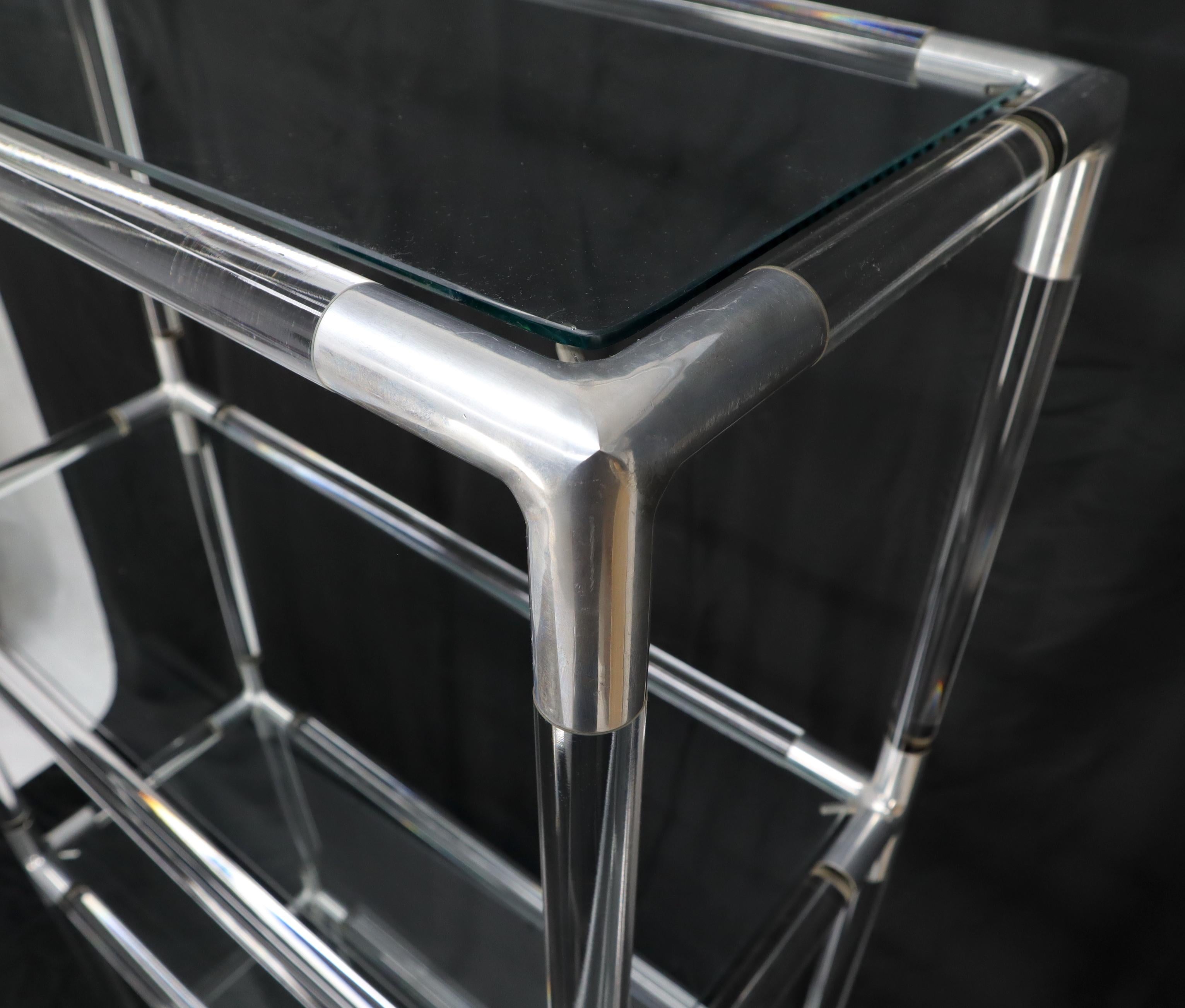 5-Tier Lucite and Glass Mid-Century Modern Étagère Shelf Wall Unit For Sale 2