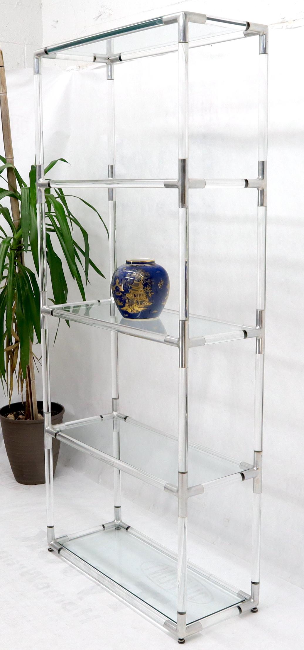 5-Tier Lucite and Glass Mid-Century Modern Étagère Shelf Wall Unit For Sale 4