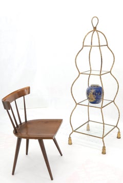 5-Tier Twisted Metal Gilt Rope Tassel Feet Pyramid Shape Étagère Display Shelf