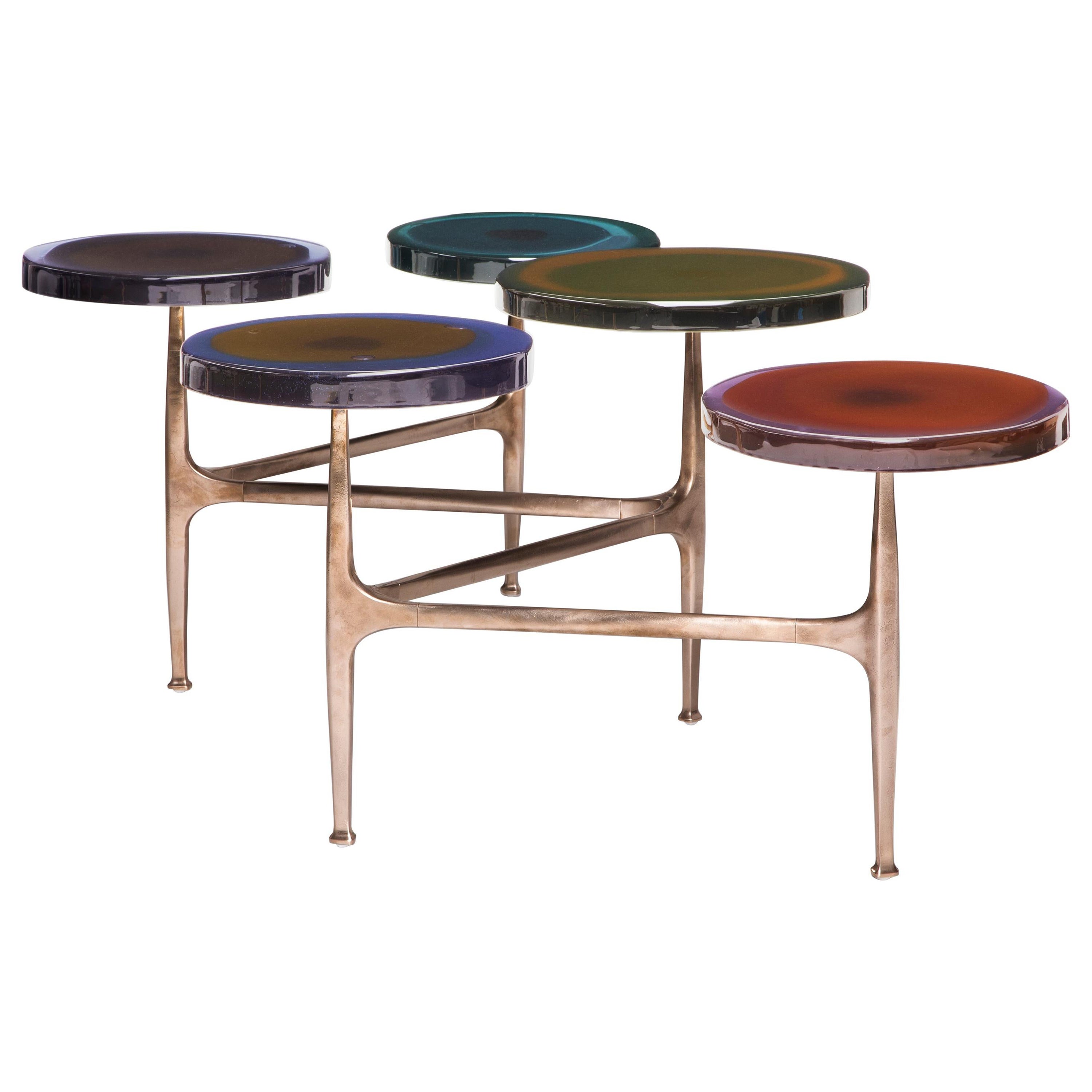 Table basse Agatha à 5 plateaux par Draga & Aurel