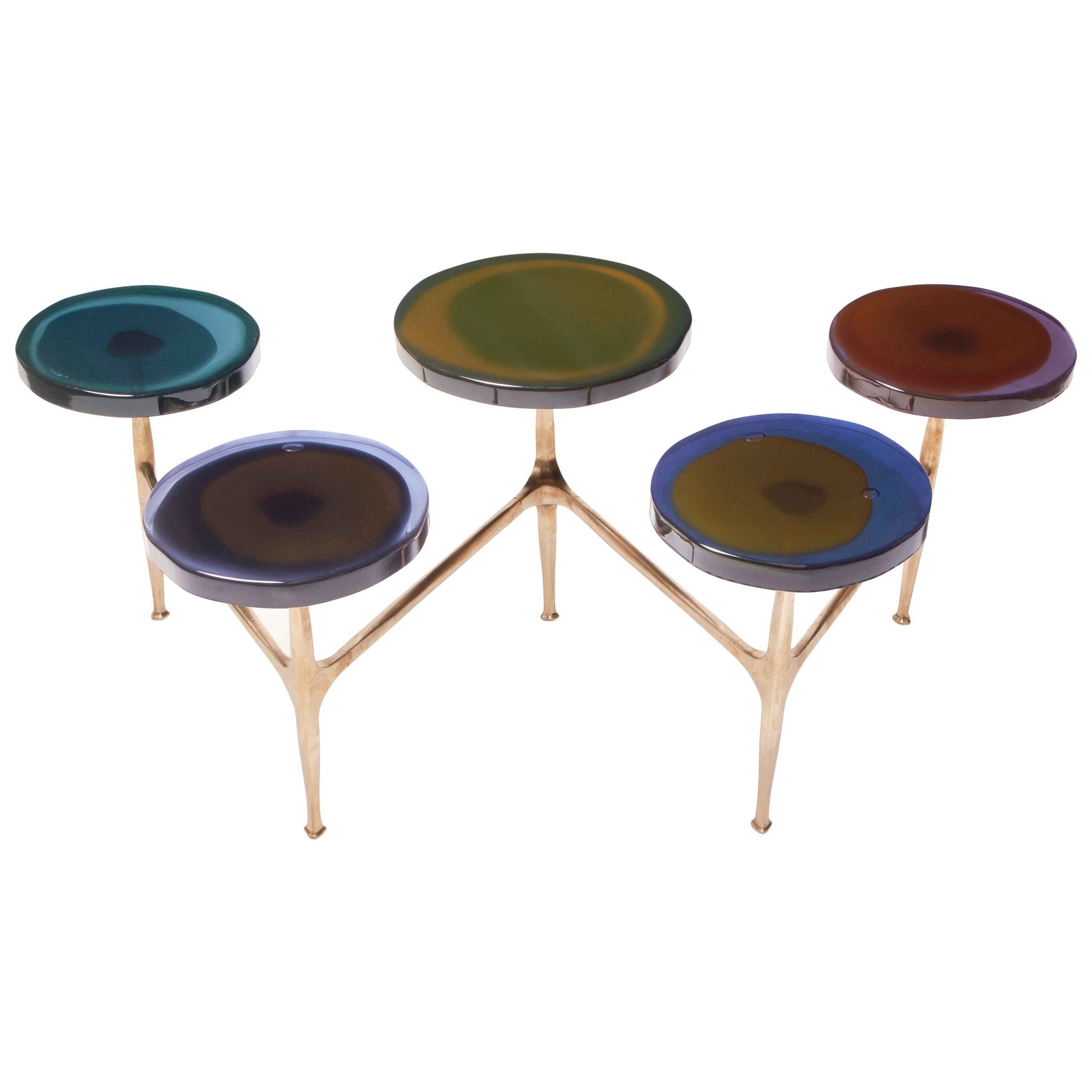Table basse Agatha à 5 plateaux par Draga & Aurel