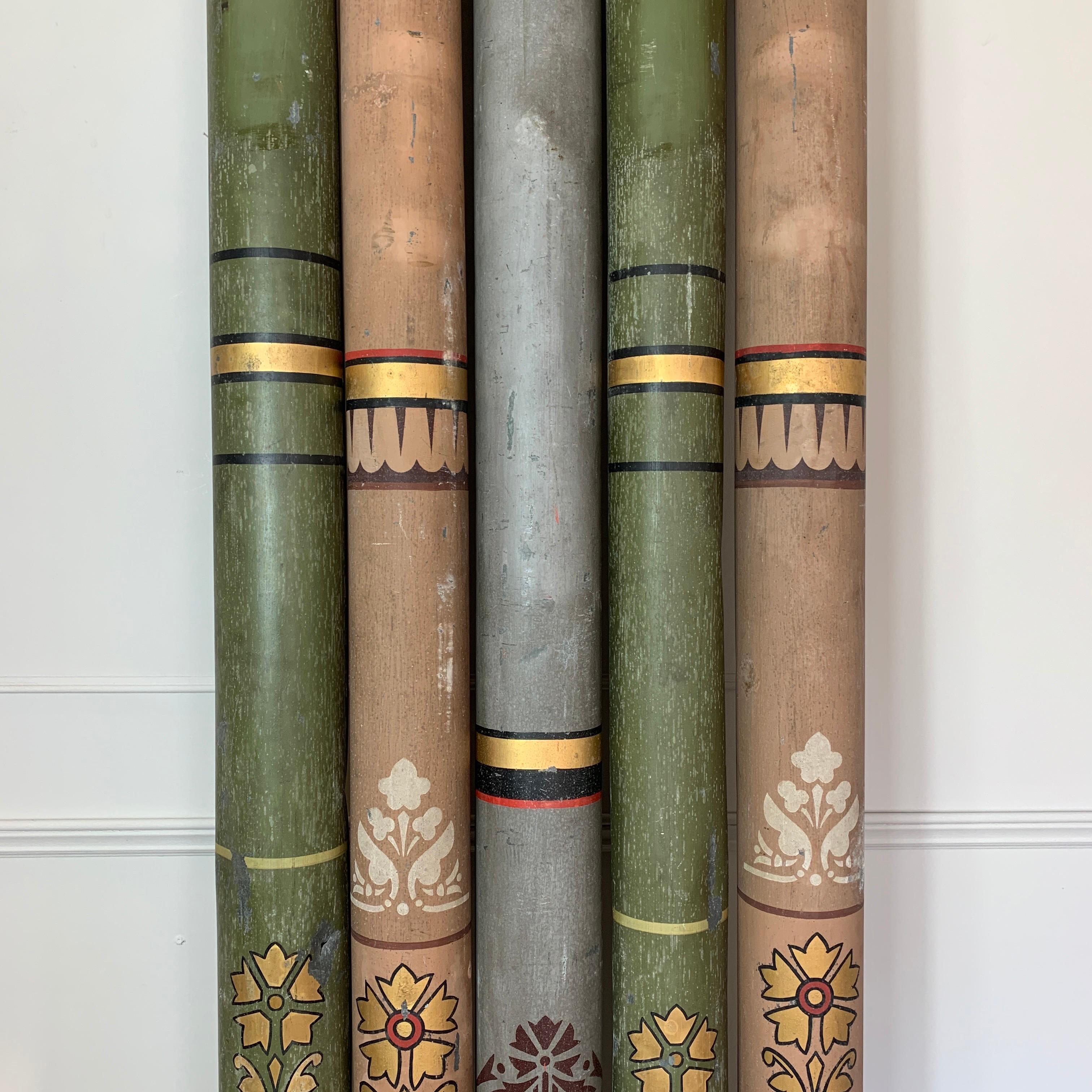 5 Victorian Church Organ Pipes, circa 1860s In Good Condition In Hastings, GB
