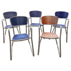 5 Fauteuils vintage en aluminium, Gaston Viort