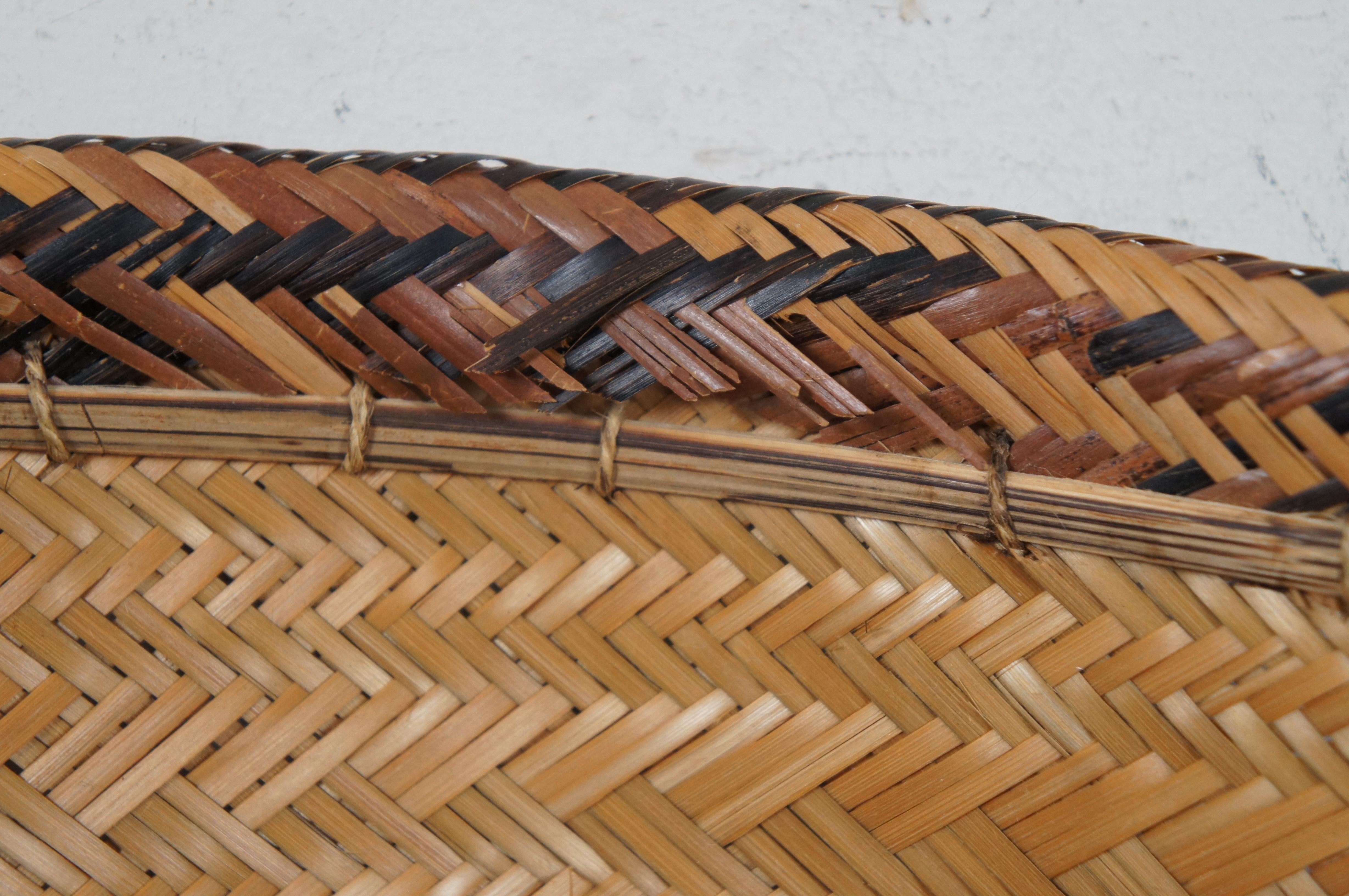 5 Vintage Brazilian South American Two Tone Harvest Baskets Bohemian Cachepots 2