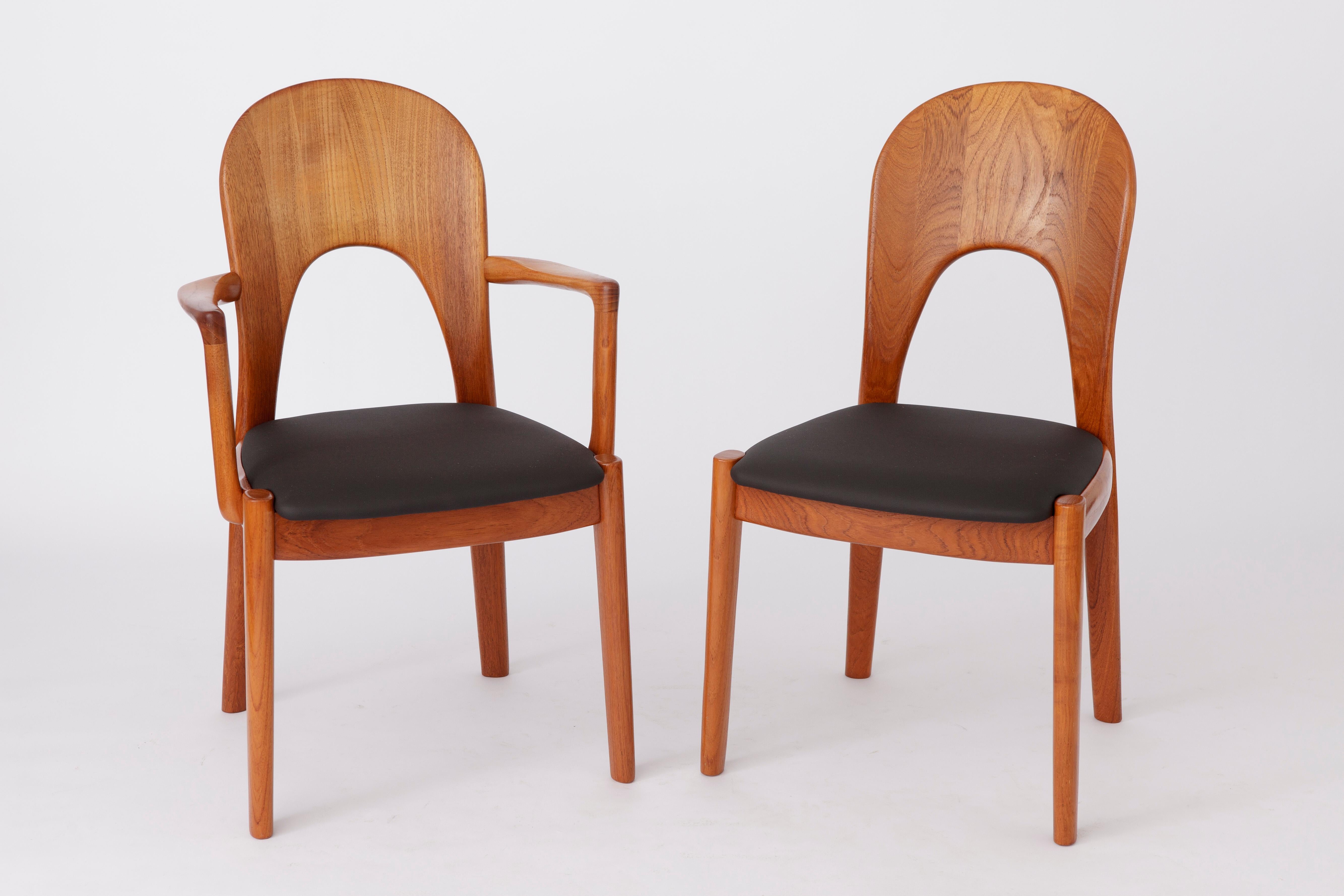 5 Vintage-Stühle von Niels Koefoed aus dänischem Teakholz, 1960er Jahre (Moderne der Mitte des Jahrhunderts) im Angebot
