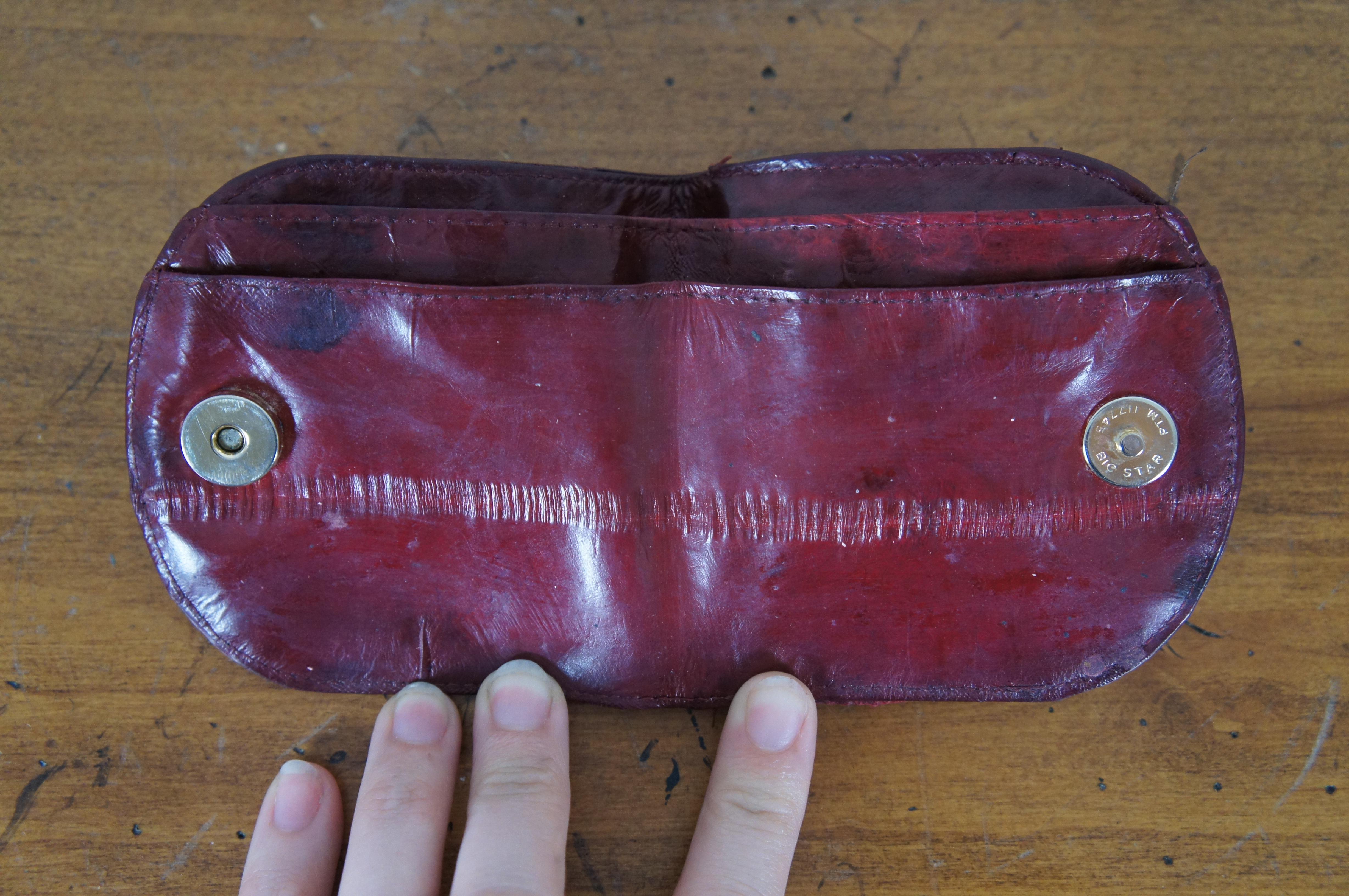 5 Vintage Aalleder Clutch Münz Geldbörse Billfold Brieftasche Tasche im Angebot 6