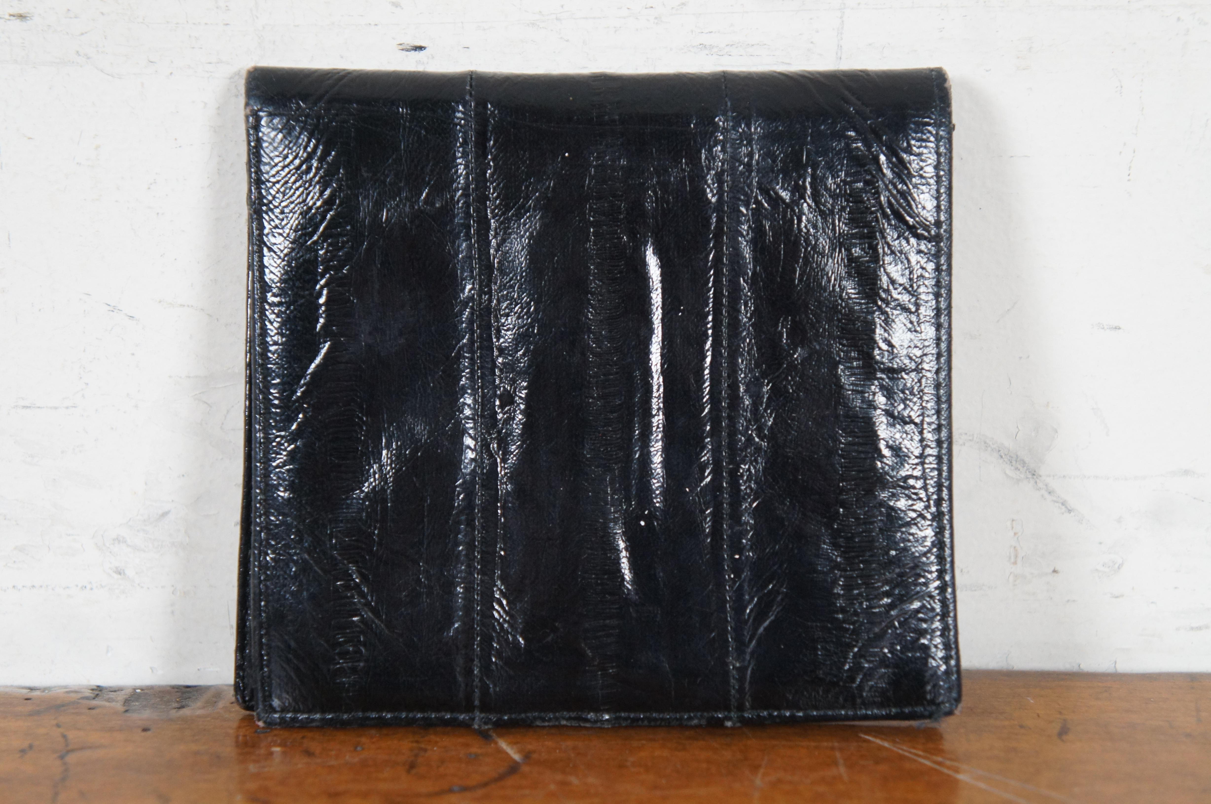 5 Vintage Aalleder Clutch Münz Geldbörse Billfold Brieftasche Tasche (Leder) im Angebot