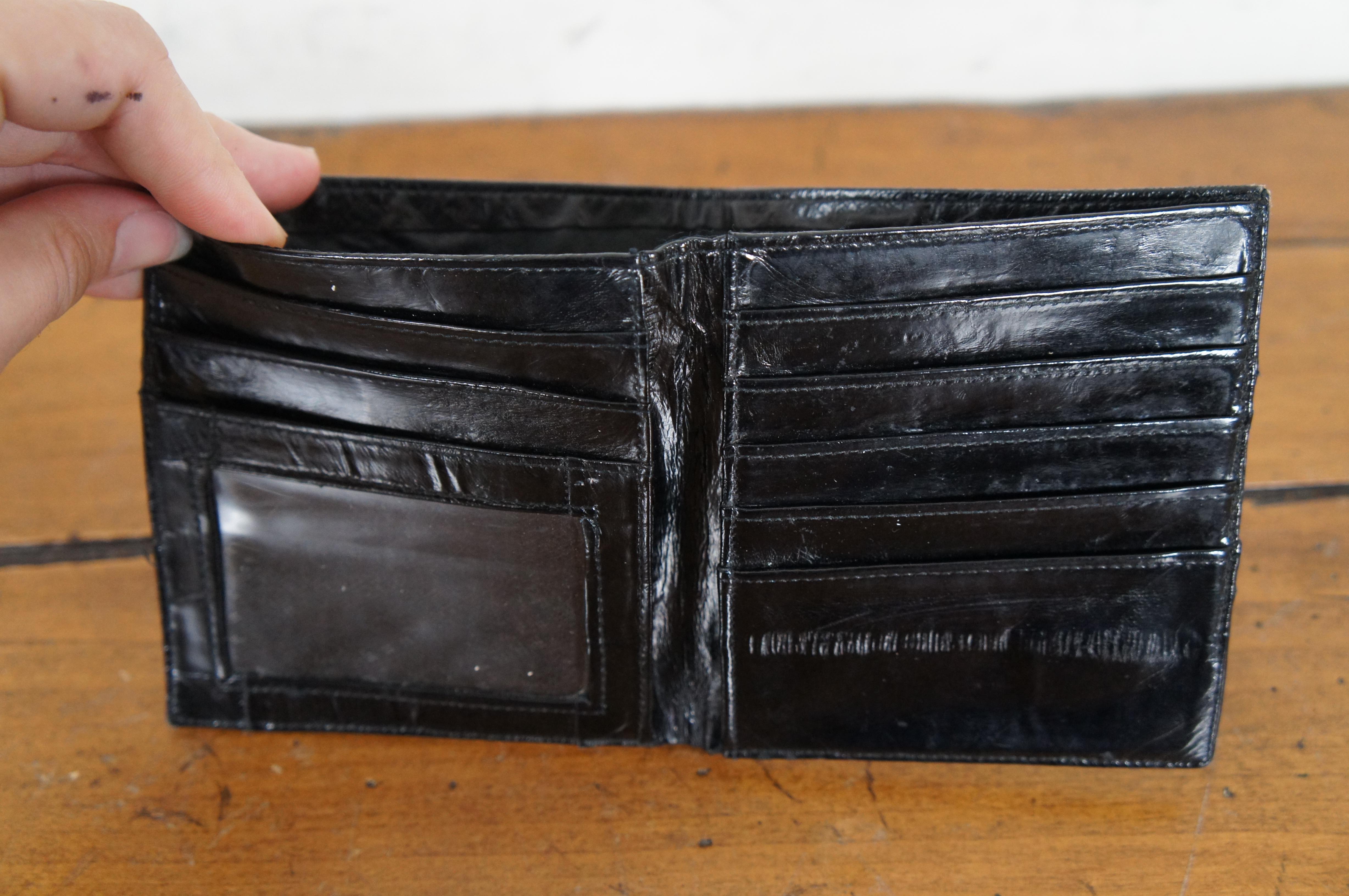 5 Vintage Aalleder Clutch Münz Geldbörse Billfold Brieftasche Tasche im Angebot 3