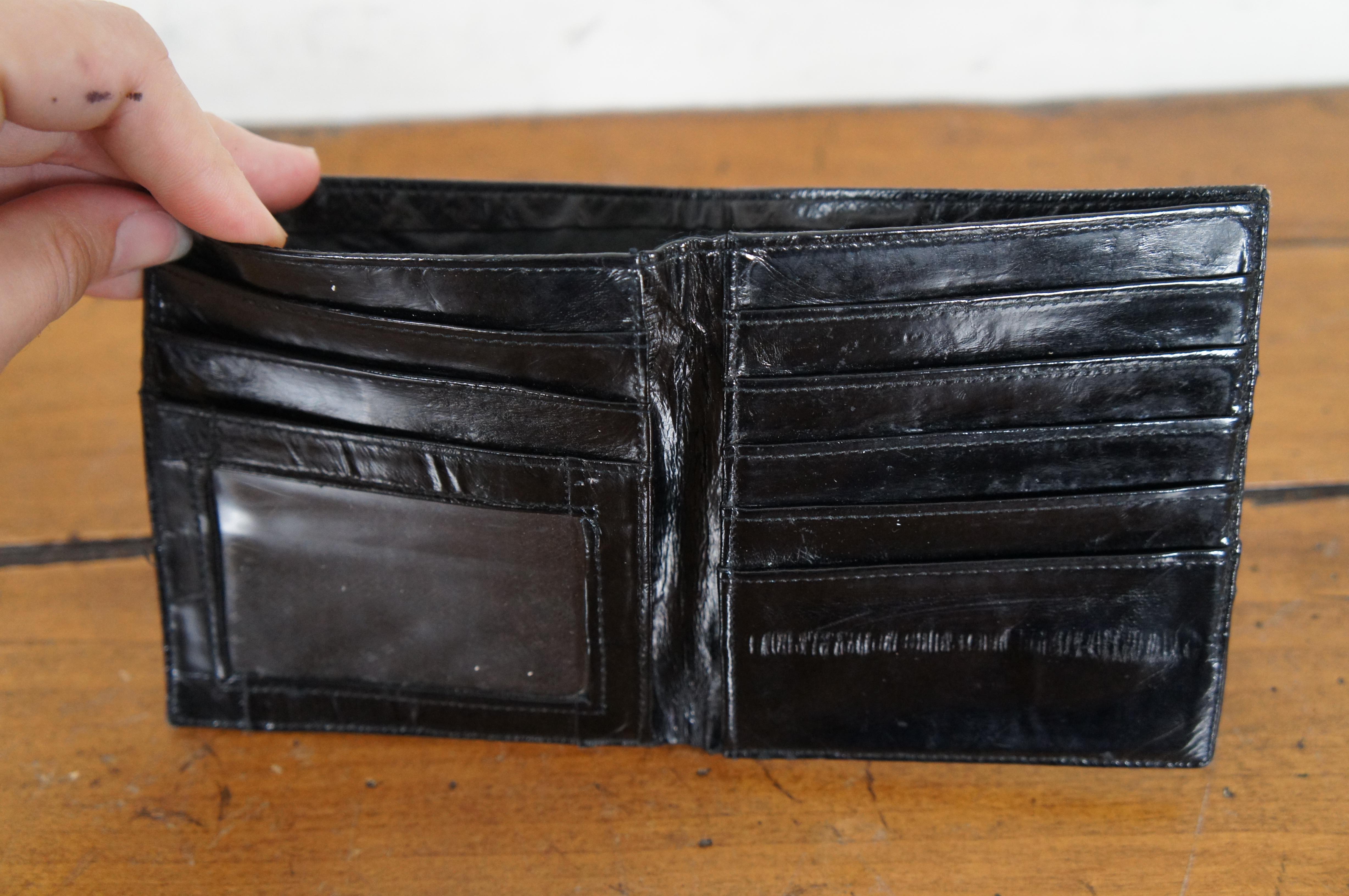 5 Vintage Aalleder Clutch Münz Geldbörse Billfold Brieftasche Tasche 3