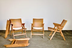 5 Vintage Niko Kralj Folding Plywood Armchairs, Slovenia, 1950s