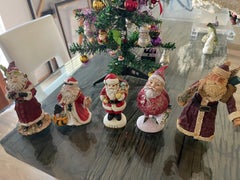 5 Vintage Santa Claus Holiday Figurines-