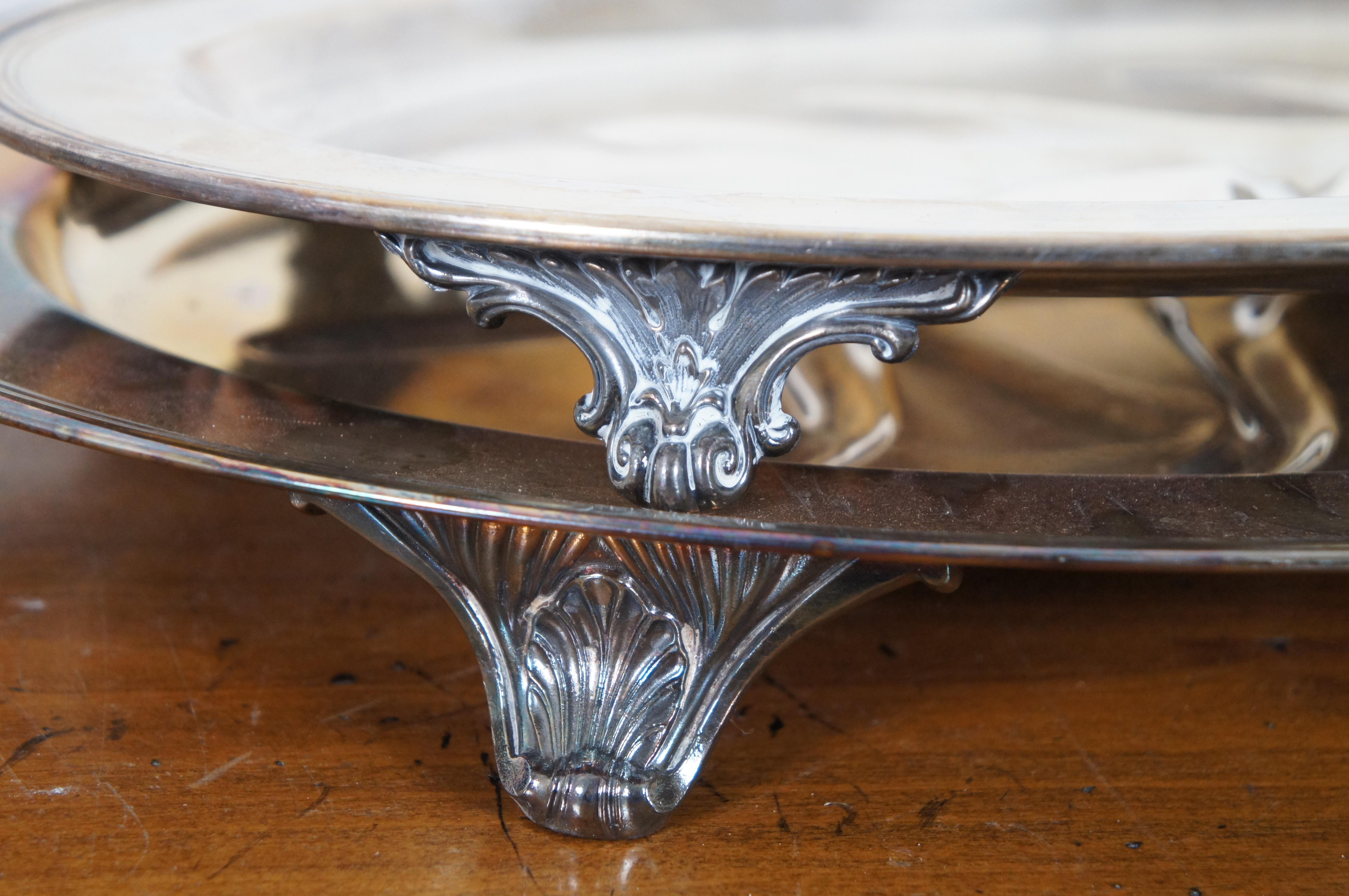 5 Vintage Silver Plate Serving Meat Trays Platters Bowl Dish Bergdorf Goodman 3